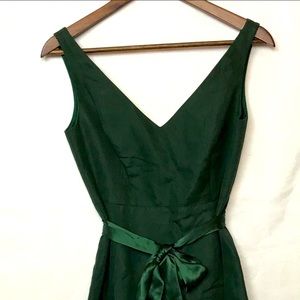 J. Crew V-Front and V-Back Sleeveless Emerald Green Cotton Dress